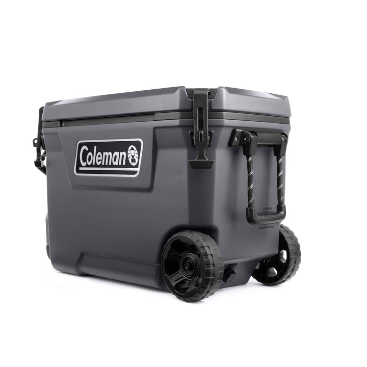 Coleman Series 65 Qt Cooler with Wheels & Metal Handle, Dark Storm (Open Box)