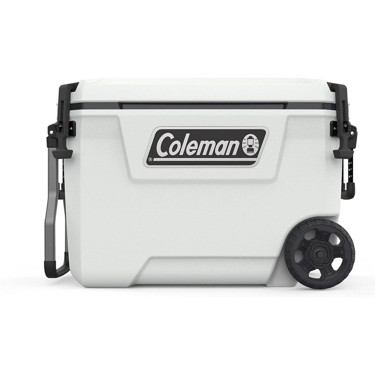 Coleman Convoy Series 65 Quart Cooler with Wheels and Metal Handle, White Cloud