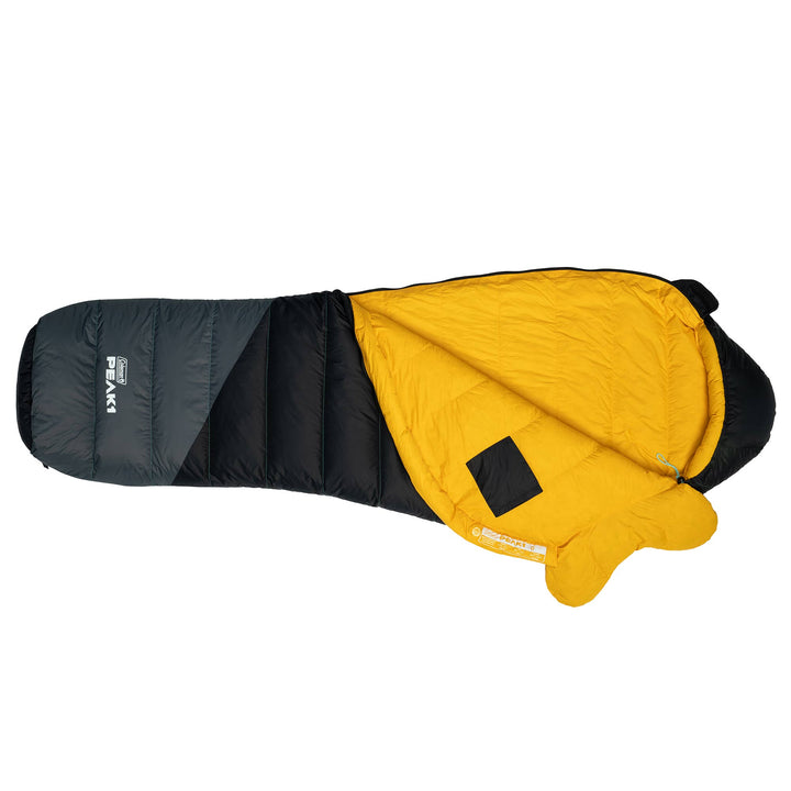 Coleman PEAK1 0 Fahrenheit 1 Person Nylon Mummy Sleeping Bag, Black (Open Box)