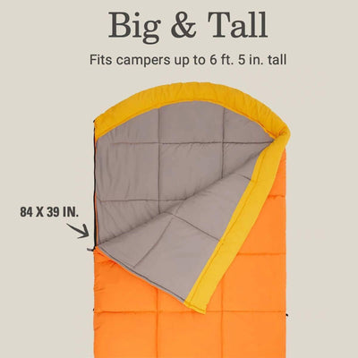 Coleman Arch Bay Cold Weather Sleeping Bag with ZipPlow & Thermolock, Daffodil