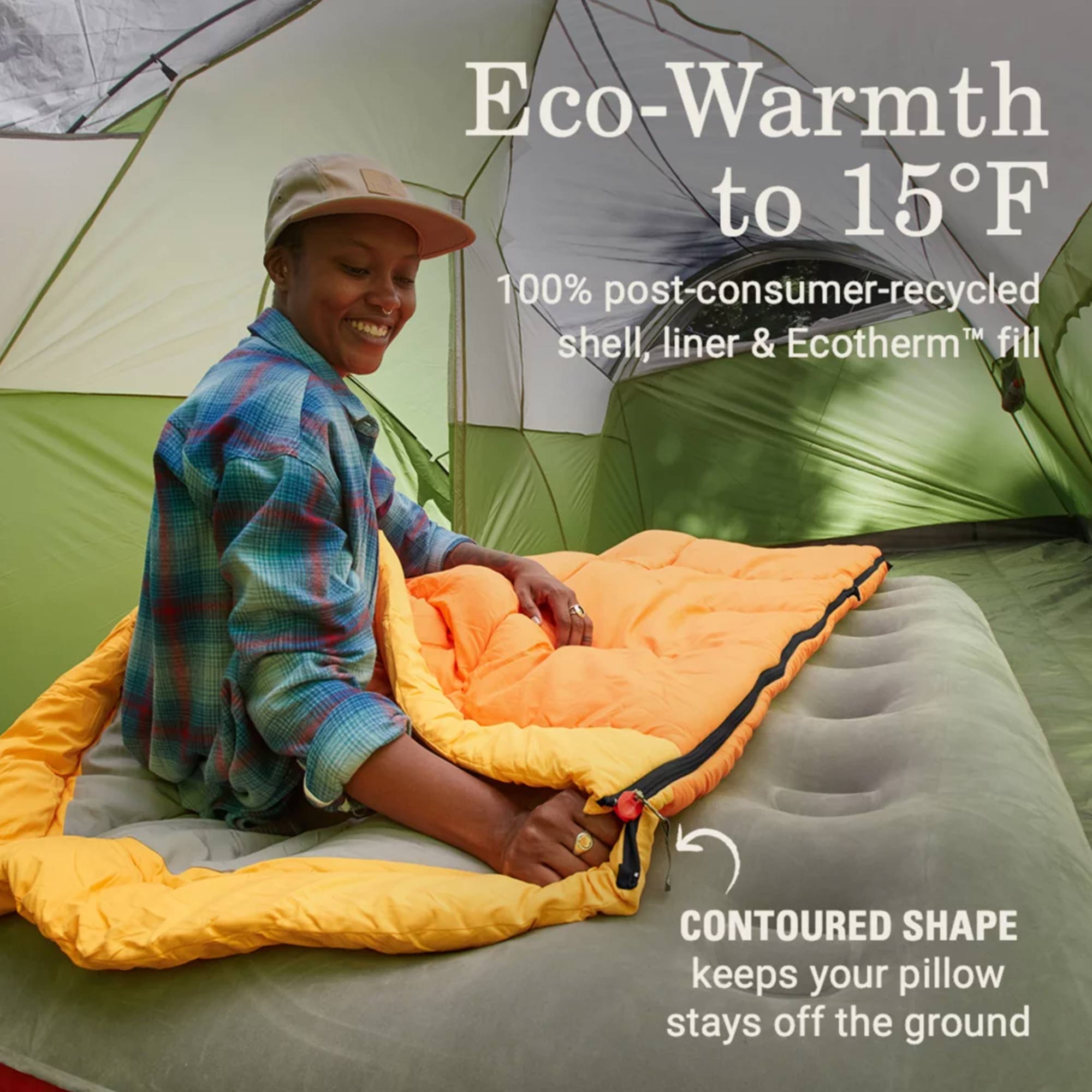 Coleman Arch Bay Cold Weather Sleeping Bag with ZipPlow & Thermolock, Daffodil