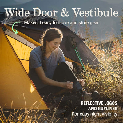Coleman PEAK1 Premium 1 Person Backpacking Tent w/Waterproof Fabric & Wide Door