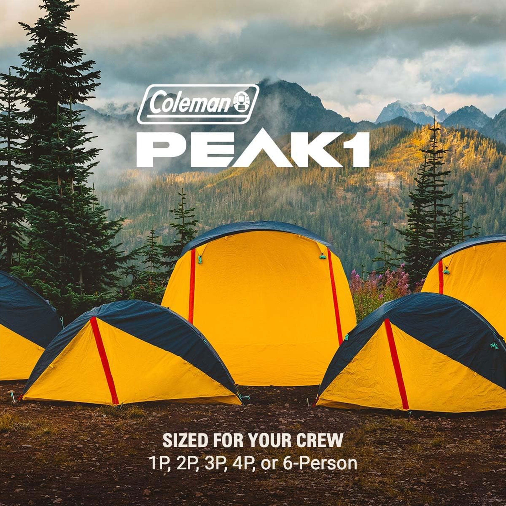 Coleman PEAK1 Premium 1 Person Backpacking Tent w/Waterproof Fabric & Wide Door