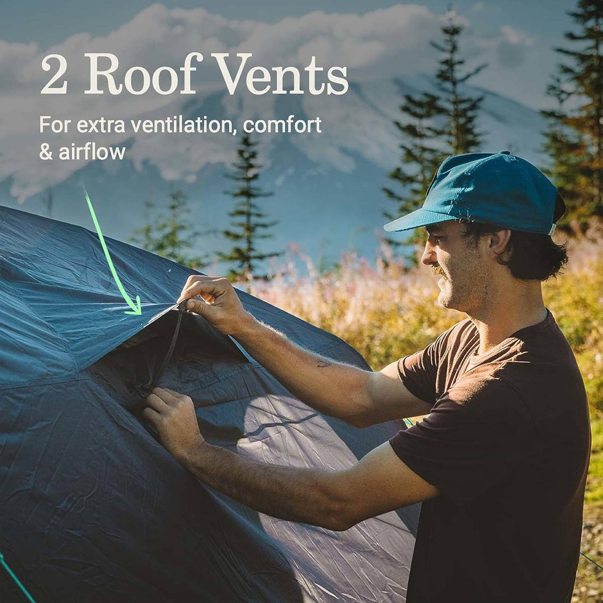 Coleman PEAK1 Premium 4 Person Backpacking Tent w/Waterproof Fabric & Wide Door