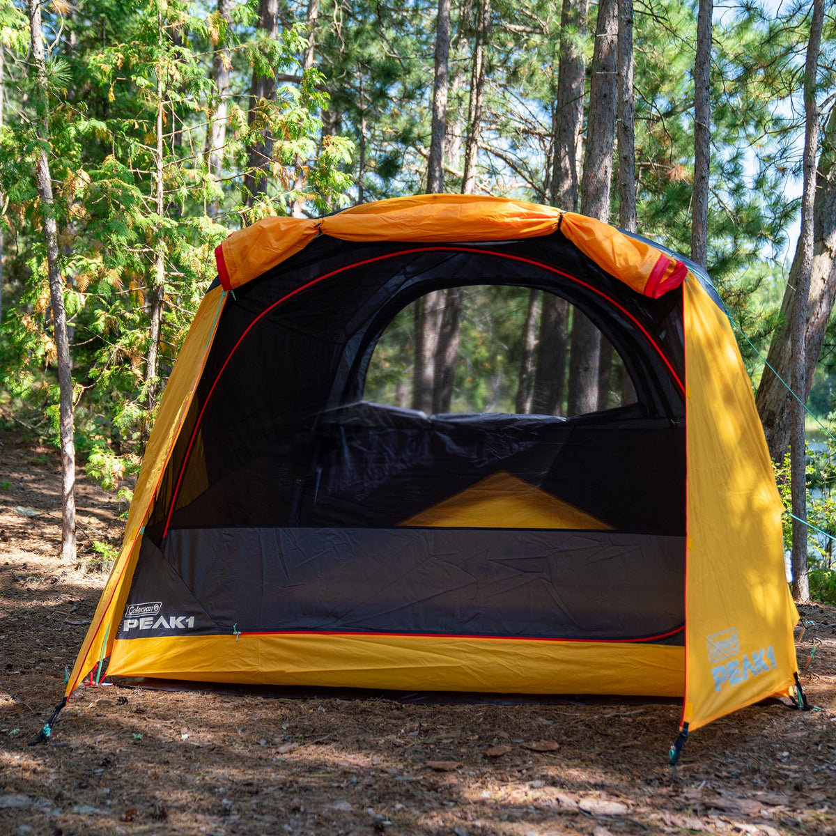 Coleman PEAK1 Premium 4 Person Backpacking Tent w/Waterproof Fabric & Wide Door