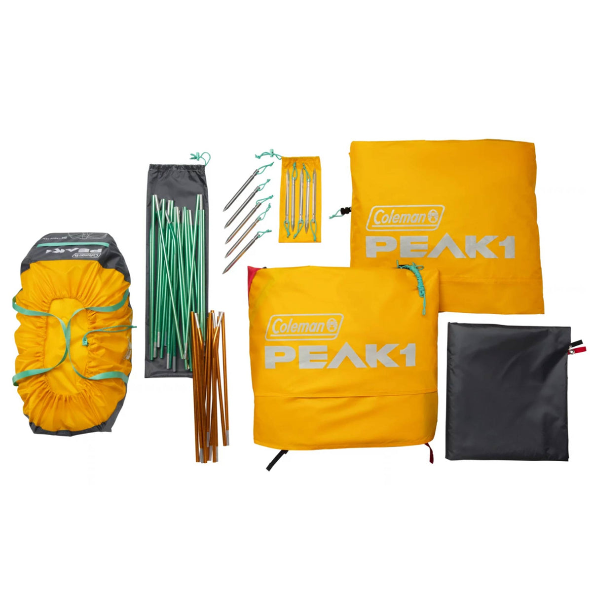 Coleman PEAK1 Premium 4 Person Backpacking Tent w/Waterproof Fabric & Wide Door
