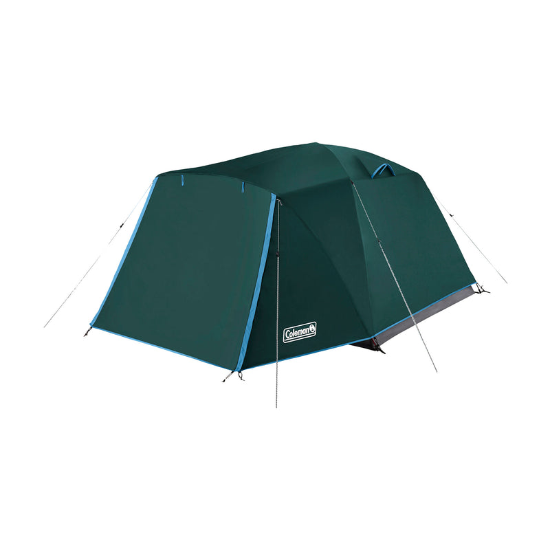 Coleman Skydome 4 Person Camping Tent with Full Fly Vestibule and Bag, Evergreen