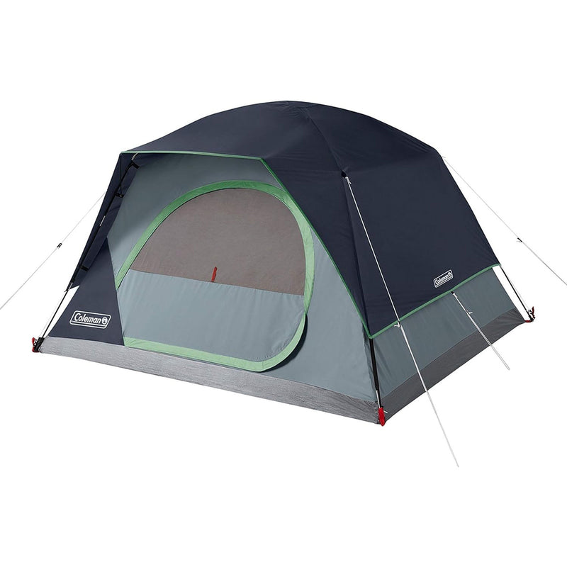 Coleman Skydome 4 Person Camping Tent w/Mesh Pockets and Bag, Blue Nights (Used)