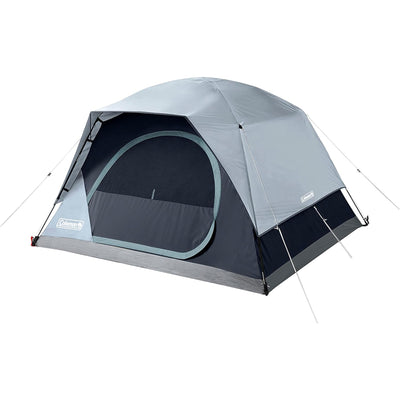 Coleman Skydome 4 Person Camping Tent with Mesh Pockets and Bag, Watersedge