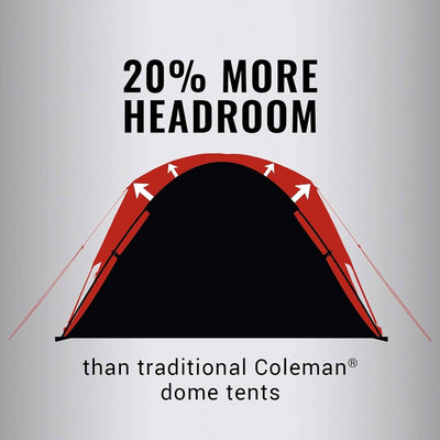 Coleman Skydome 4 Person Camping Tent with Dark Room Technology, Multicolor