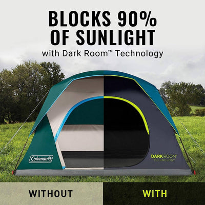 Coleman Skydome 4 Person Camping Tent w/Dark Room Technology, Multicolor (Used) - VMInnovations