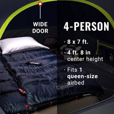 Coleman Skydome 4 Person Camping Tent w/Dark Room Technology, Multicolor (Used) - VMInnovations