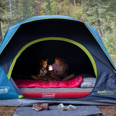 Coleman Skydome 4 Person Camping Tent with Dark Room Technology, Multicolor