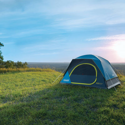 Coleman Skydome 4 Person Camping Tent with Dark Room Technology, Multicolor