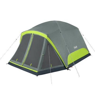 Coleman Skydome 6 Person Camping Tent with Screen Room and Carry Bag, Rock Gray