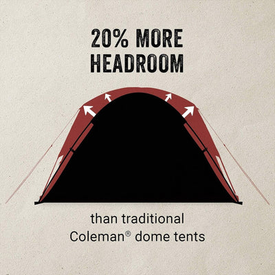 Coleman Skydome 6 Person Camping Tent with Screen Room and Carry Bag, Rock Gray