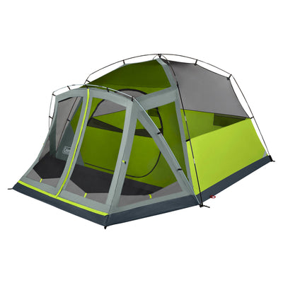 Coleman Skydome 6 Person Camping Tent with Screen Room and Carry Bag, Rock Gray