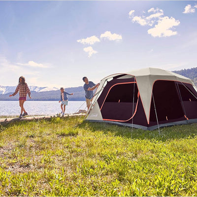 Coleman Skylodge 8 Person Camping Tent w/Mesh Storage Pockets, Blackberry (Used) - VMInnovations