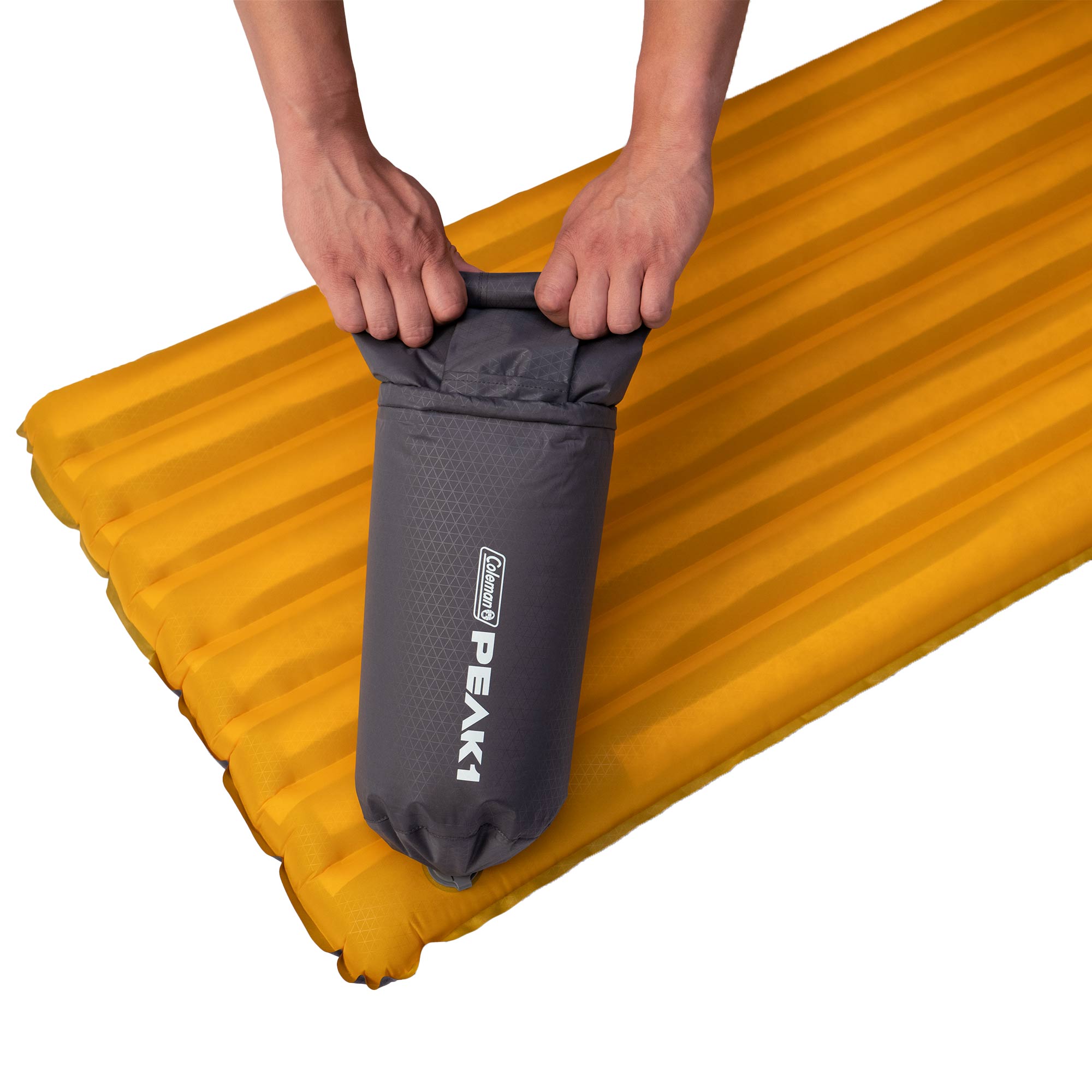 Coleman PEAK1 Sleeping Camp Pad w/ Integrated Valve System & Carry Bag, Marigold