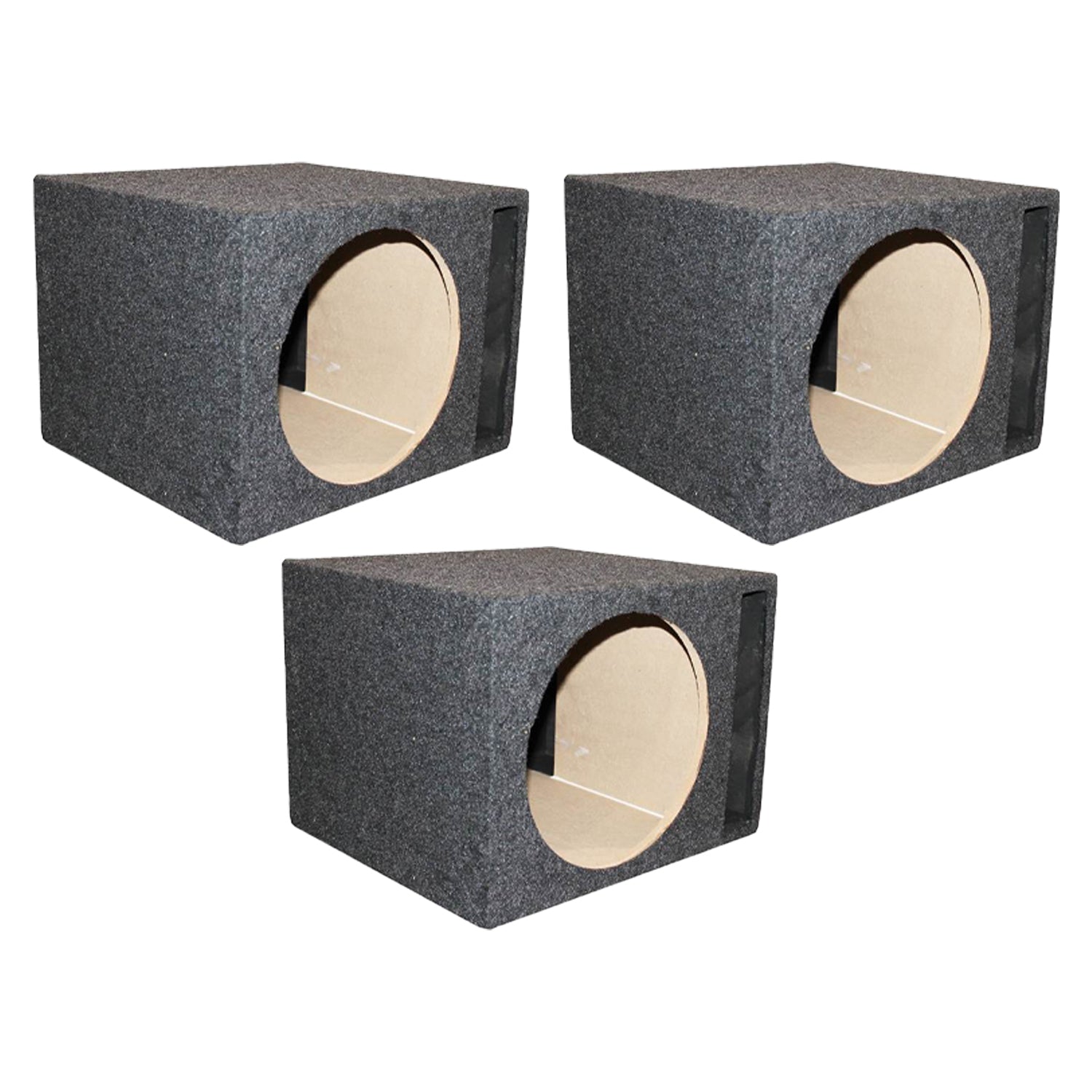 QPower QSBASS12 Single 12" Vented Slot Ported Subwoofer Sub Enclosure Box (3 Pk)