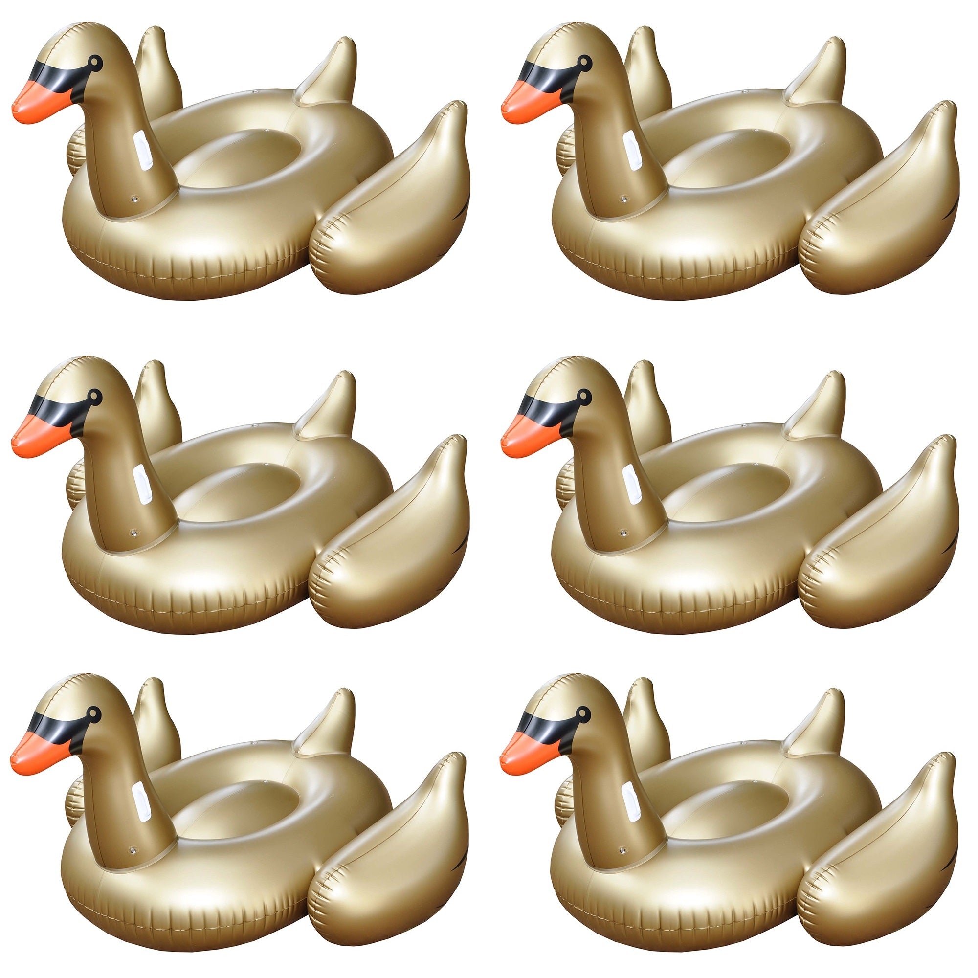 Swimline Golden Swan 75 Inch Inflatable Giant Rideable Raft Pool Float (6 Pack)