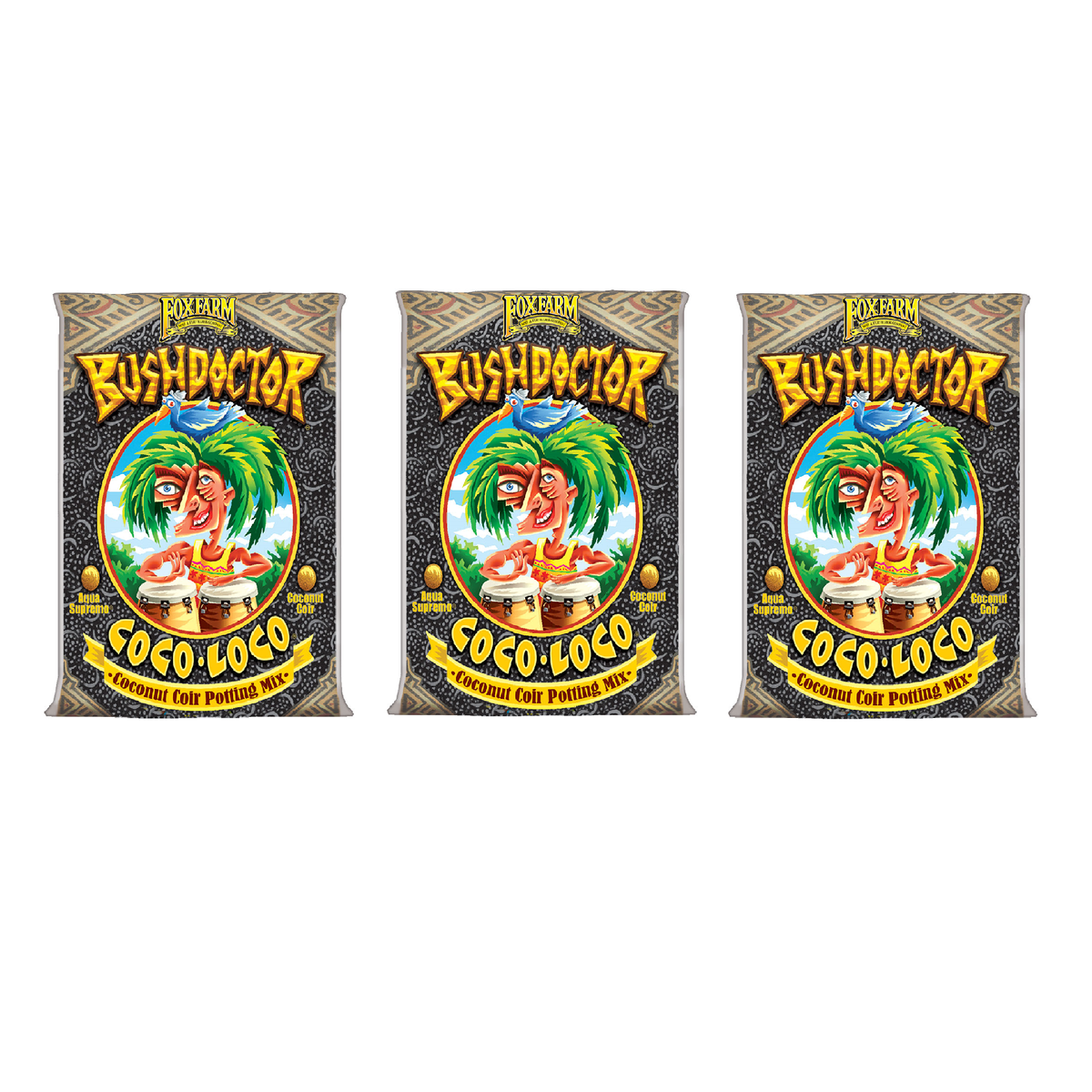 FoxFarm Bush Doctor Coco Loco Plant Garden Soil Mix, 2 Cubic Ft.  (3 Pack) - VMInnovations