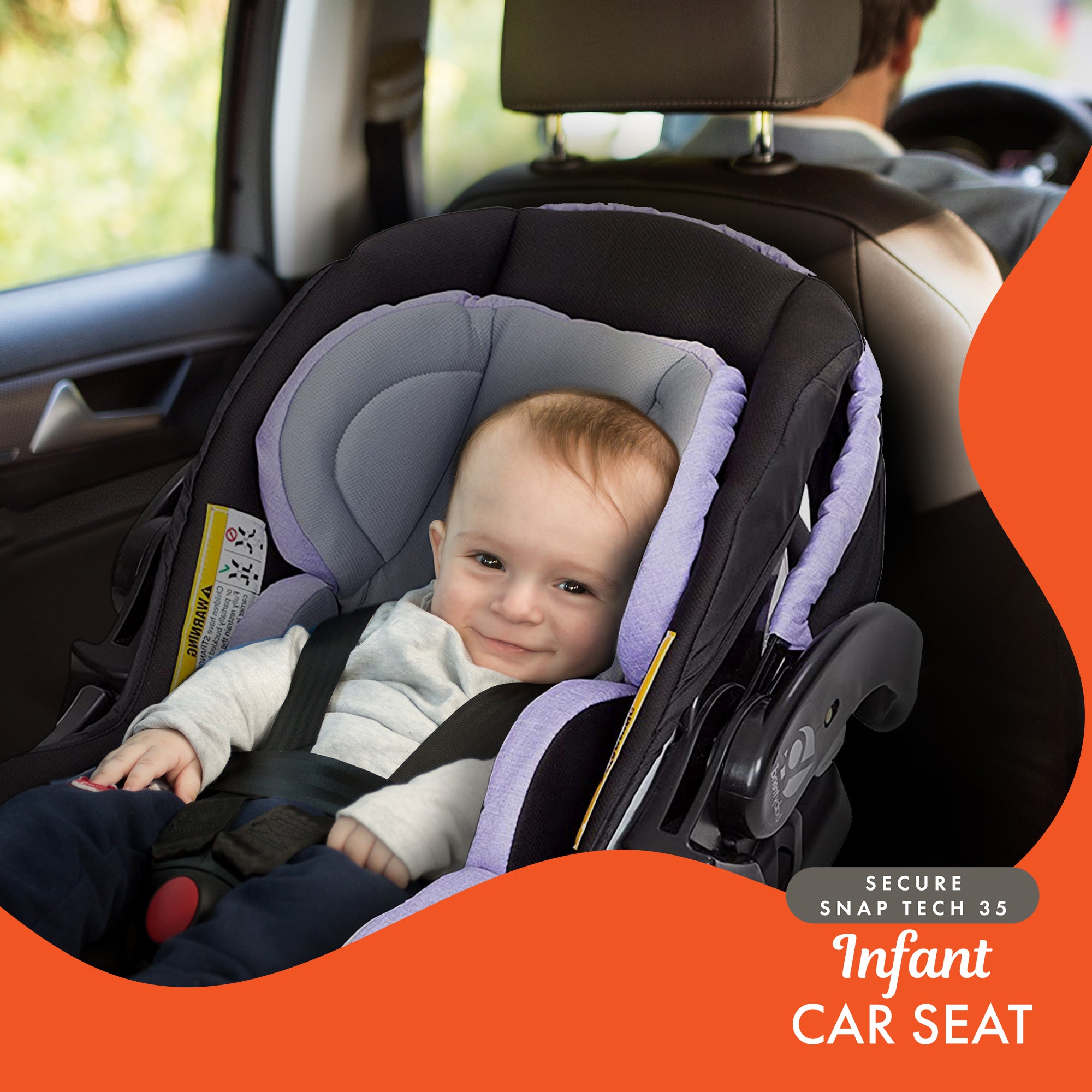 Baby Trend Secure Snap Tech 35 Safe Infant Car Seat Travel System, Lavender Ice - VMInnovations