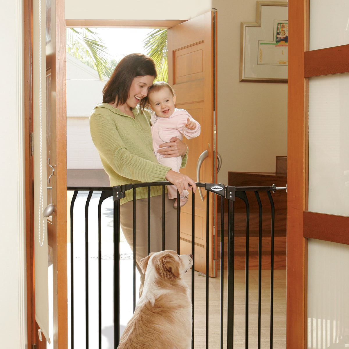 Bindaboo B1124 Zoe 38 to 42.5IN Extra Tall Wide Auto-Close Baby Pet Gate, Black - VMInnovations