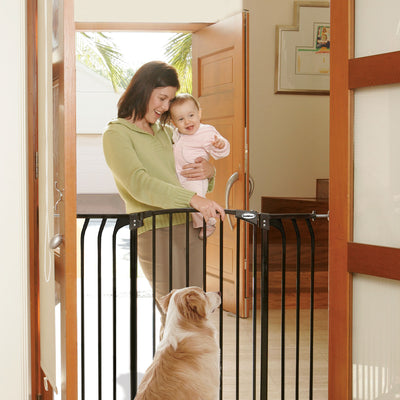 Bindaboo B1124 Zoe 38 to 42.5IN Extra Tall Wide Auto-Close Baby Pet Gate, Black - VMInnovations