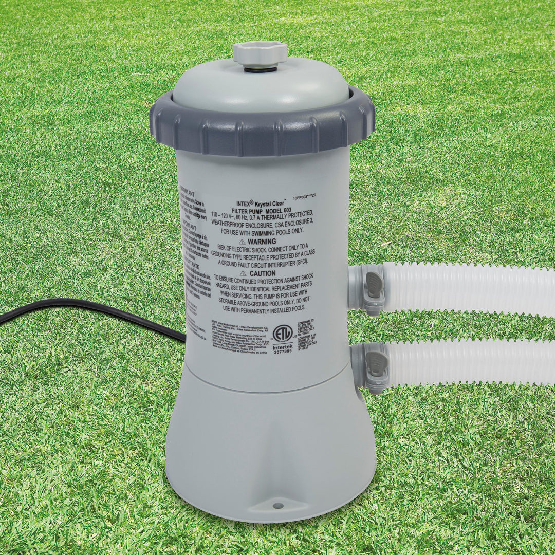 Intex 15’x33” Inflatable Swimming Pool w/ Filter Pump & 15’ Pool Cover (2 Pack)