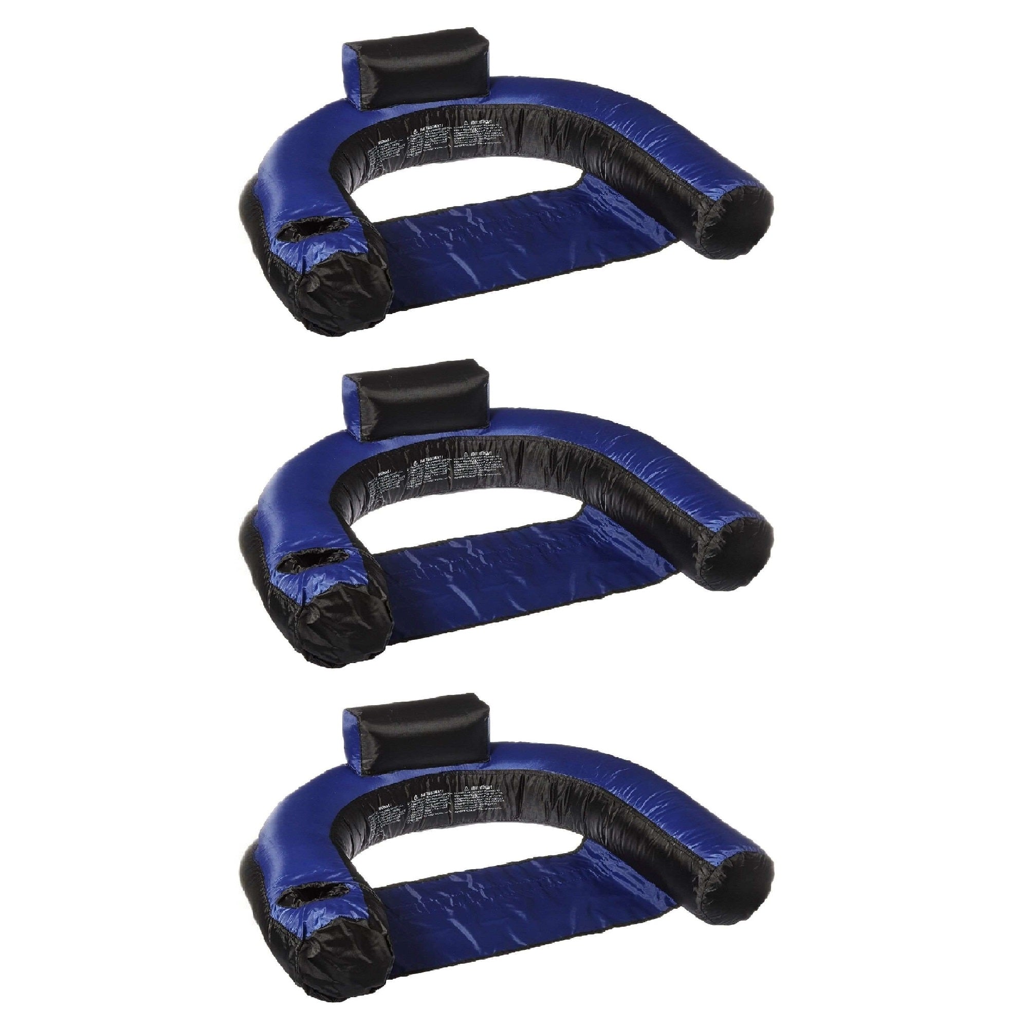 Swimline Inflatable Nylon Covered Swimming Pool U-Seat Chair Float (3 Pack) - VMInnovations