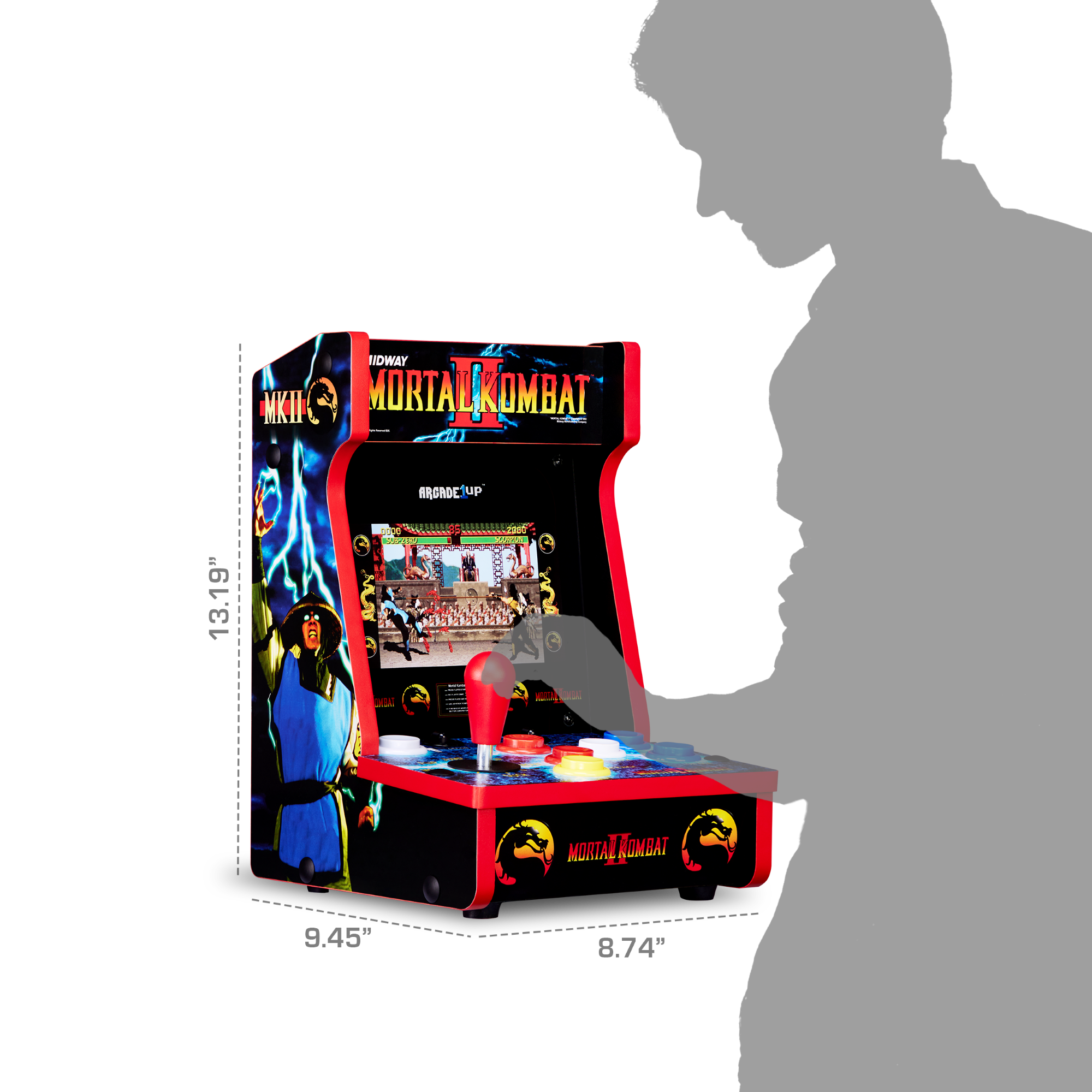 Arcade1Up Mortal Kombat II Countercade Countertop Arcade Machine with 3 Games