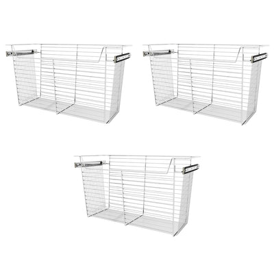 Rev-A-Shelf Sidelines CBSL-301417CR-3 30" Chrome Pullout Closet Basket (3 Pack)