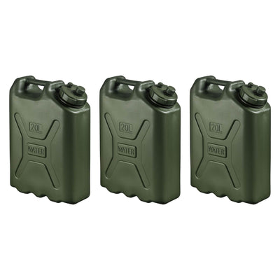 Scepter BPA Durable 5 Gallon Portable Water Storage Container, Green (3 Pack)