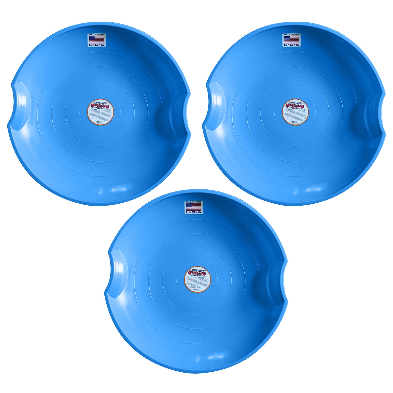 Paricon 626-B Flexible Flyer Flying Saucer Sled, 26 Inch Diameter, Blue (3 Pack) - VMInnovations