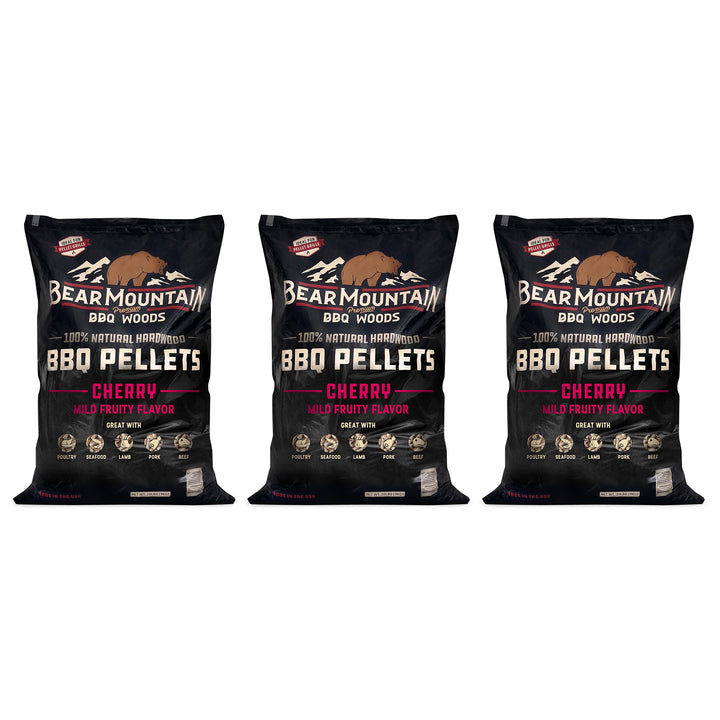 Bear Mountain BBQ All Natural Hardwood Cherry Smoker Pellets, 20 lbs (3 Pack)