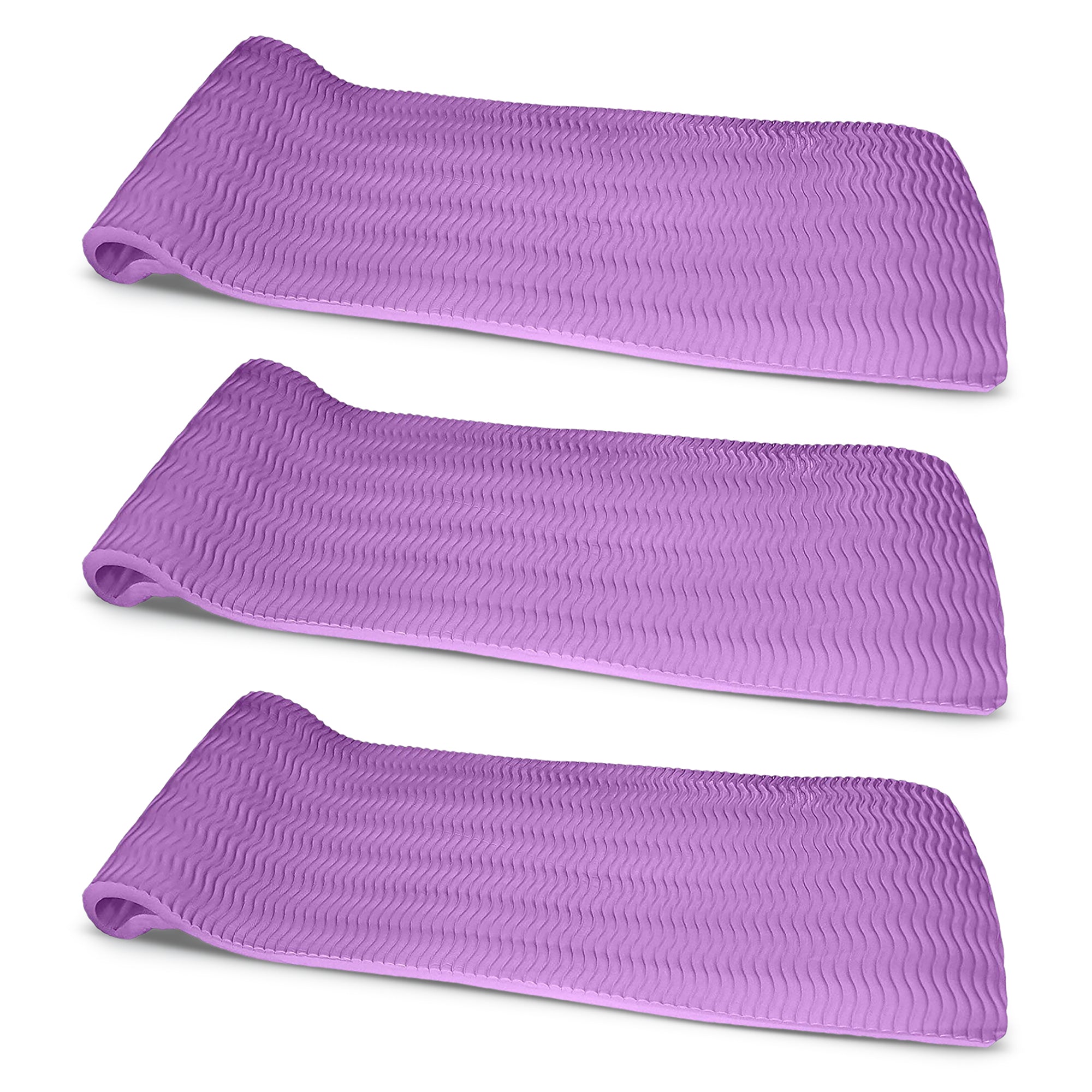 Vos 72" Soft Wavy Foam UV Chlorine Resistant Water Pool Float, Lavender (3 Pack) - VMInnovations
