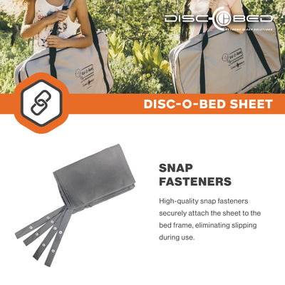 Disc-O-Bed 2XL Cot Sheet for Portable Folding Bed Systems and Camping, Grey