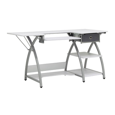 Sew Ready Venus Sewing Machine Craft Table Computer Desk, Silver (Open Box)