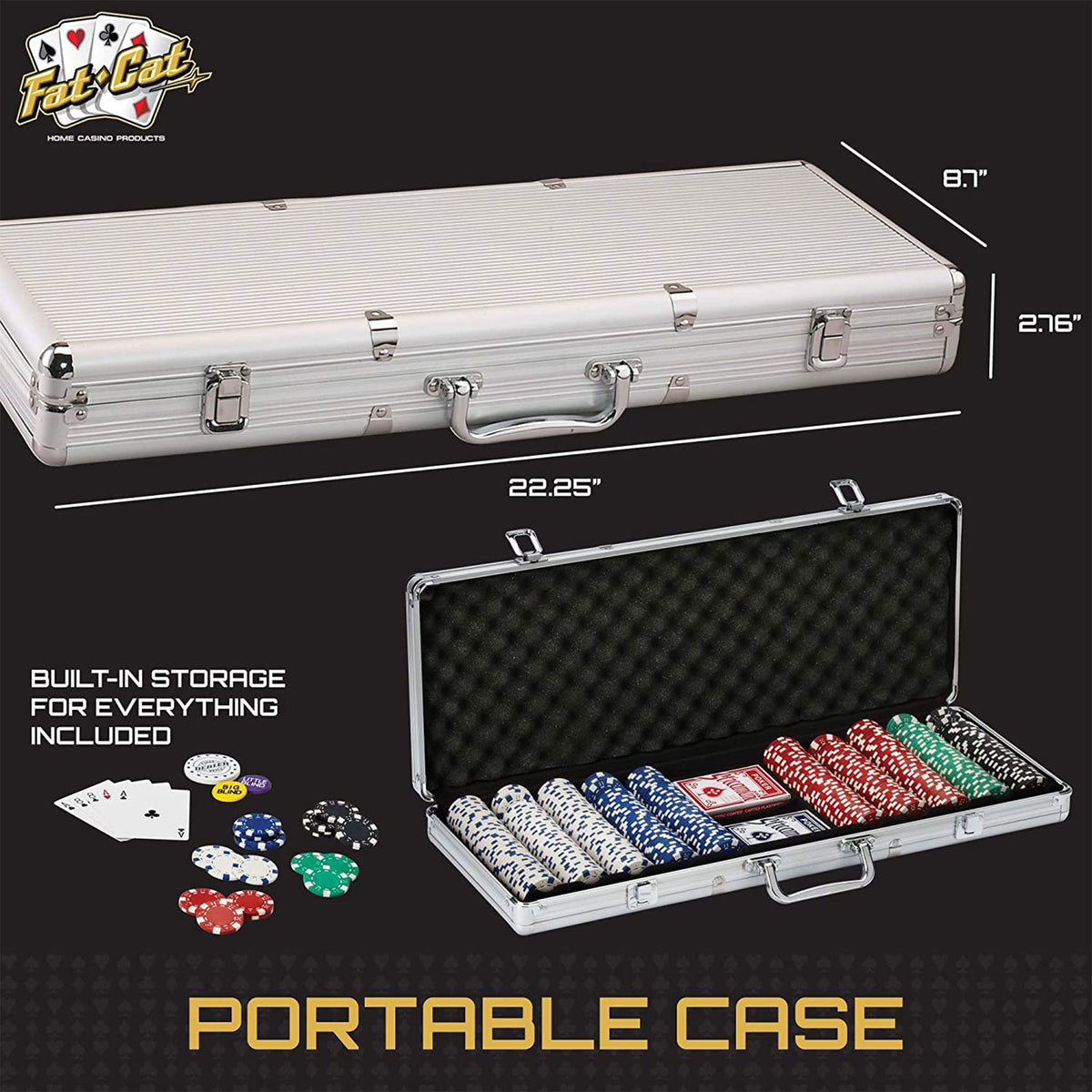 Fat Cat Poker/Blackjack/Casino 500 ct. Chip Set (Open Box)