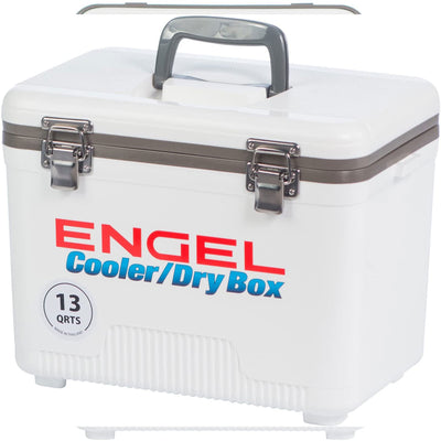 Engel 13 Quart Ultimate Leak Proof Outdoor Dry Box Cooler, White (For Parts)