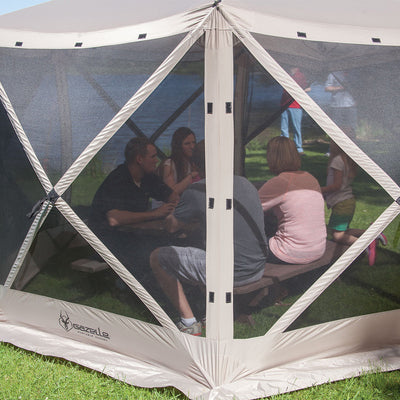 Gazelle G6 8 Person 6 Sided 124" x 124" Canopy Gazebo Screen Tent (For Parts)