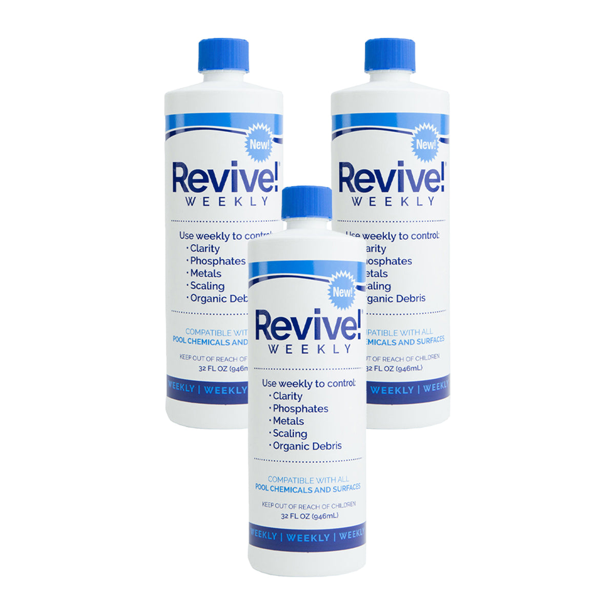 API Revive! Swimming Pool Clarifier & Water Cleaning Treatment, 32 Oz (3 Pack)