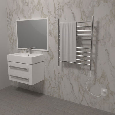 Amba Radiant 10 Bar Straight Heated Towel Warmer, Brushed Finish (Open Box)