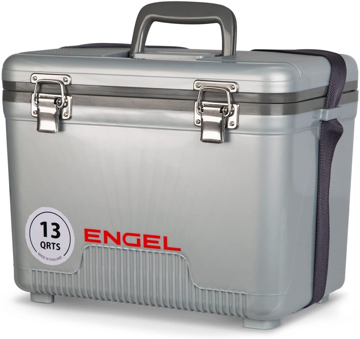Engel 13 Qt Compact Ultimate Leak Proof Outdoor Box Cooler, Silver (For Parts)