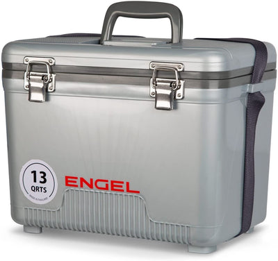 Engel 13 Qt Compact Ultimate Leak Proof Outdoor Box Cooler, Silver (For Parts)