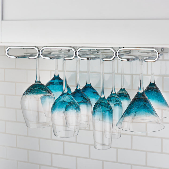 Rev-A-Shelf 11" Quad Under Cabinet Glass & Stemware Holder, Chrome, 3450-11CR - VMInnovations
