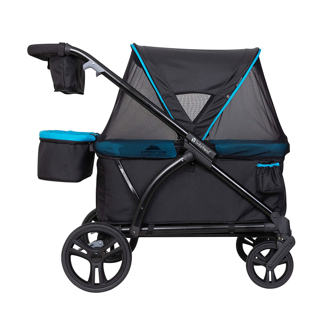 Baby Trend Expedition 2 in 1 Push or Pull Stroller Wagon Plus w/ Canopy, Blue