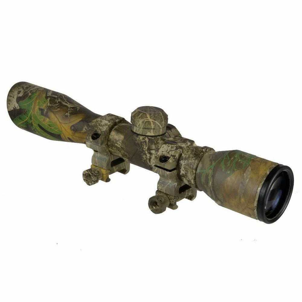 TruGlo 4 x 32 Illuminated Aluminum Crossbow Scope w/ Weaver Rings, Camouflage - VMInnovations