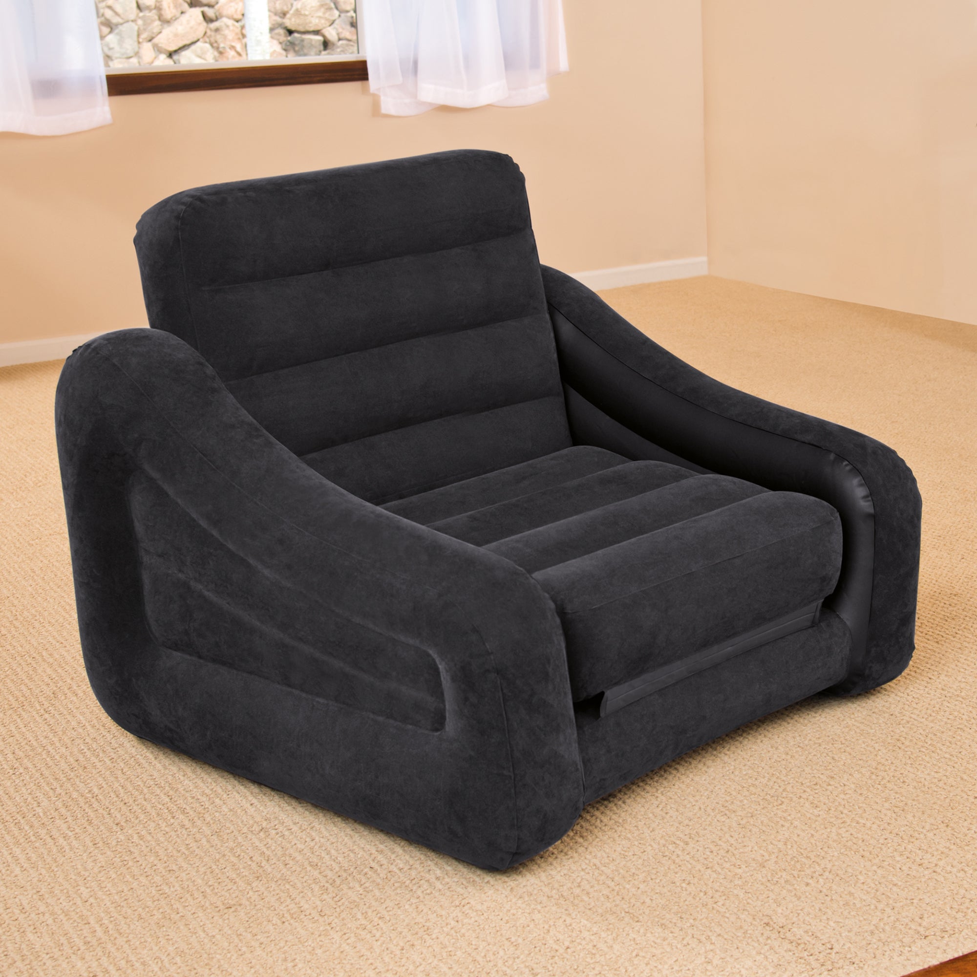 Intex Inflatable Air Mattress Pull-Out Chair & Intex 120-Volt Electric Air Pump